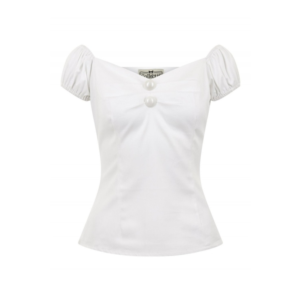 🚫SOLD🚫Collectif Dolores Plain white top retro